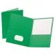 Leatherette Two Pocket Portfolio, 8.5 X 11, Green/green, 10/pack-OXF57573