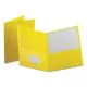 Leatherette Two Pocket Portfolio, 8.5 X 11, Yellow/yellow, 10/pack-OXF57579EE