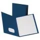 Leatherette Two Pocket Portfolio With Fasteners, 8.5 X 11, Blue/blue, 10/pack-OXF57772