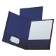 Linen Finish Twin Pocket Folders, 100-Sheet Capacity, 11 X 8.5, Navy, 25/box-OXF53443