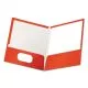 High Gloss Laminated Paperboard Folder, 100-Sheet Capacity, 11 X 8.5, Red, 25/box-OXF51711