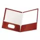 High Gloss Laminated Paperboard Folder, 100-Sheet Capacity, 11 X 8.5, Crimson, 25/box-OXF51718