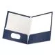 High Gloss Laminated Paperboard Folder, 100-Sheet Capacity, 11 X 8.5, Navy, 25/box-OXF51743