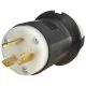 Male Plug, Industrial, Locking Device, 20A, 125V, 2-Pole, 3-Wire Grounding, Black and White-HBL2311ST