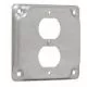 4 in. Square Surface Cover, Steel, Raised 1/2 in., (1)Duplex Receptacle-TP516