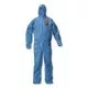 A20 Elastic Back Wrist/ankle Hooded Coveralls, Large, Blue, 24/carton-KCC58513
