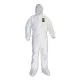 A30 Elastic Back and Cuff Hooded/Boots Coveralls, 2XL, White, 25/Carton-KCC46125