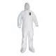 A30 Elastic Back and Cuff Hooded/Boots Coveralls, XL, White, 25/Carton-KCC46124