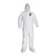 A30 Elastic Back and Cuff Hooded/Boots Coveralls, 3XL, White 21/Carton-KCC46126