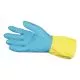 Flocked Lined Neoprene Over Latex Gloves, Powder-Free, Blue/yellow, Large, Dozen-IMP8433L