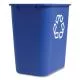 Open Top Indoor Recycling Container, Plastic, Blue-CWZ266429