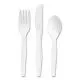 Mediumweight Plastic Cutlery, Fork/knife/teaspoon, White, 100 Sets/pack-PRK24390994