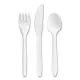 Eco-Id Mediumweight Compostable Cutlery, Fork/knife/teaspoon, White, 120 Sets/pack-PRK24394124