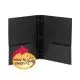 Poly Two-Pocket Folder With Fasteners, 180-Sheet Capacity, 11 X 8.5, Black, 25/box-SMD87725