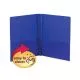 Poly Two-Pocket Folder With Fasteners, 180-Sheet Capacity, 11 X 8.5, Blue, 25/box-SMD87726