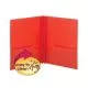 Poly Two-Pocket Folder With Fasteners, 180-Sheet Capacity, 11 X 8.5, Red, 25/box-SMD87727