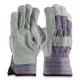 Shoulder Split Cowhide Leather Palm Gloves, B/c Grade, Large, Blue/gray, 12 Pairs-PID847532L