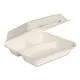 Bare Eco-Forward Bagasse Hinged Lid Containers, 3-Compartment, 9.6 x 9.4 x 3.2, Ivory, Sugarcane, 200/Carton-SCCHC9CSC2050