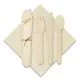 Pre-Rolled Caterwrap Kraft Napkins With Wood Cutlery, 6 X 12 Napkin;fork;knife;spoon, 7