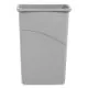 slim waste container, 23 gal, plastic, gray-BWK23GLSJGRA