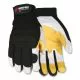 Goatskin Leather Palm Mechanics Gloves, Black/yellow/white, Large-CRW906L