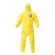 A70 Chemical Spray Protection Coveralls, Hooded, Storm Flap, Large, Yellow, 12/Carton-KCC09813