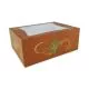 hearthstone window bakery boxes with attached flip top, 4-corner beers design 14 x 10 x 4, brown, paper, 100/carton-SCH24266