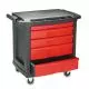 Five-Drawer Mobile Workcenter, 32.63w x 19.9d x 33.5h, Black Plastic Top-RCP773488