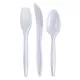 Three-Piece Cutlery Kit, Fork/knife/teaspoon, Polypropylene, White, 250/carton-BWKCOMBOKIT