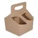 4-Corner Pop-Up Food and Drink Trays, 4-Cup Up to 24 oz, 6.5 x 6.25 x 9, Brown, Paper, 250/Carton-SCH2797