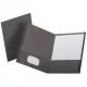 Linen Finish Twin Pocket Folders, 100-Sheet Capacity, 11 x 8.5, Light Gray, 25/Box-OXF53405