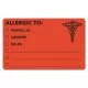 Allergy Warning Labels, Allergic To: Penicilln, Codeine, Sulfa, 2.5 X 4, Fluorescent Red, 100/roll-TAB00488