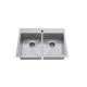 33 x 22 in. 1 Hole Stainless Steel Double Bowl Dual Mount Kitchen Sink-A18DB9332211075
