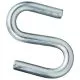 S Hooks, Zinc Plated Steel, 11 ga., 1 in. L, Pack of 100-S1