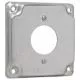 4 in. Square Surface Cover, Steel, Raised 1/2 in., 1-19/32 in. 20A Single Receptacle-TP507