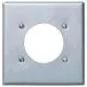 Wall Plate, Single Receptacle, 2-Gang, 2.15 in. Opening, 430 Stainless Steel-84026