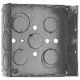 4 in. Square Box, Steel, Welded, 1-1/2 in. D, 1/2 and 3/4 in. Standard/Eccentric Knockouts-521511234EW