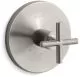 Valve Trim with Single Cross Handle for Thermostatic Valve in Vibrant Brushed Nickel-KT14488-3-BN