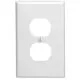 1-Gang Midway Size Receptacle Plate in White-L80503W