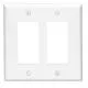 2-Gang Midway Size Thermoset Nylon Wall Plate in White-L80609W