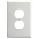 1-Gang Oversized Hard Plastic Duplex Receptacle in White-L88103