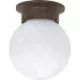1 Light 60W A19Flush Mount Frosted Glass Ball Ceiling Fixture Old Bronze-N60259