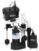 1/3 HP 120V Pre-Assembled Cast Iron Submersible Sump Pump with Backup Pump Kit-PF92952
