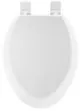 Elongated Closed Front Toilet Seat in White with Soft Close-PFTSWSC2000WH