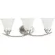 3 Light 100W Vanity Light Fixture with Etched Glass Dimmable Brushed Nickel-PP319209