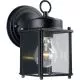 1 Light 100W Outdoor Wall Lantern with Clear Glass Black-PP560731