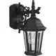 1 Light 100W Outdoor Wall Lantern with Scroll Arm and Clear Beveled Glass Black-PP568231