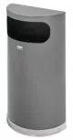 9 gal Half Round Side Open Receptacle Top Waste Container in Anthracite Metallic-RFGSO820PLANT