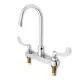 Two Handle Wristblade Deck Mount Service Faucet in Polished Chrome-ZZ871B4XL